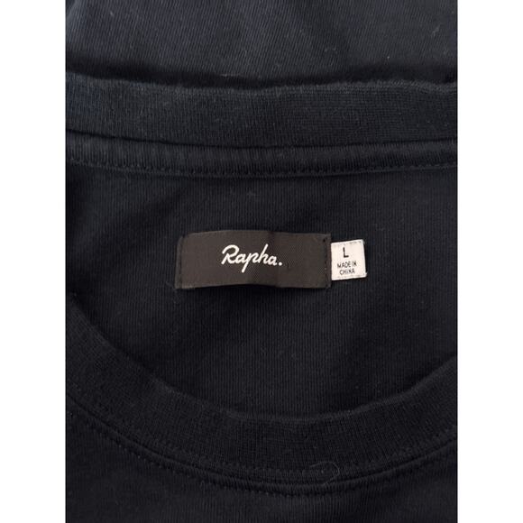 Rapha Logo T Shirt Large Mens Black Chain Stitch Embroidered Short Sleeve - Picture 7 of 8